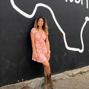 Beautiful pink wrap dress.